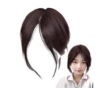 Peluca De Raya Al Medio, Postizo De Flequillo Con Raya Al Medio, Postizo De Pelo Natural Con Volumen Extra Para Mujer En Eventos Y Vida Diaria