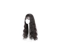 Peluca de repuesto de cabello largo, ondas grandes, pelo largo y rizado, cubierta natural de cabeza completa, flequillo de aire, ondulaciones de agua, pelucas esponjosas para uso diario (A)