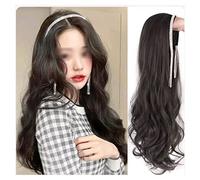 Peluca de repuesto para cabello largo femenino, en forma de U, media cabeza, extraíble, larga y recta, peluca de imitación de cabello humano, pelucas diarias (B)