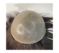 Peluca de repuesto Tupé for hombres Cabello humano Pelucas rectas for Postizos for, sistema de reemplazo cabello real 6 ", piel fina 0,12-0,14 mm Base PU masculino duradero Diario(6x9)