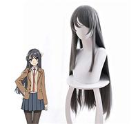 Peluca de Sakurajima Mai Cosplay Seishun Buta Yarou Wa Bunny Girl Senpai No Yume Wo Minai Largo gris resistente al calor Disfraz de pelo Pelucas