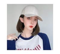 Peluca de sombrero Gorra de béisbol Peluca de mujer con hebilla interior corta Bob peluca sombrero de una pieza gorra con visera peluca gorra de béisbol con pelo Gorro de peluca(C)