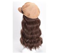 Peluca de sombrero Gorro de peluca for mujer, gorro octagonal, gorro de peluca ondulado, peluca de fibra sintética resistente al calor de aspecto natural, adecuado for uso diario en fiestas Gorro de p