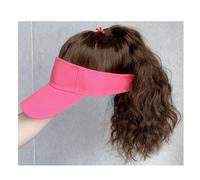 Peluca de sombrero Gorros de peluca for mujer, gorros de peluca de béisbol, gorros de peluca de cola de caballo, pelucas de fibra sintética resistente al calor de aspecto natural for uso diario en fie