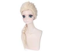 Peluca De Trenza Larga De Princesa Elsa, Disfraz De Cosplay, Pelucas De Fiesta De Pelo Sintético Resistente Al Calor Para Mujer