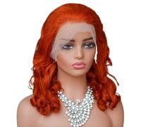 Peluca delantera de encaje ondulado de cuerpo suelto 13x4 cabello humano pelucas rizadas animosas de 300 de densidad sin pegamento de 24 pulgadas Adorno de pelo para mujer(350#)