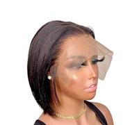 Peluca delantera de encaje Peluca frontal del cordón de la peluca frente Glueless HD las pelucas 13x4 cortocircuito cabello humano 100%(12inches)