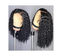 Peluca delantera de encaje Pelucas cortas sin pegamento, cabello humano brasileño, 7x6, peluca de encaje ondas profundas sueltas(12inches)