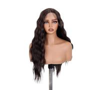 Peluca delantera de encaje sintético de 26 pulgadas, pelucas onduladas del cuerpo de la parte de los cordones for las mujeres for Cosplay, densidad 150(Brown)