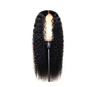 Peluca delantera de encaje Use peluca suave y rizada profunda, peluca sintética de onda profunda for mujeres negras, pelucas de repuesto de Color negro natural for uso diario en fiestas 26 para uso di