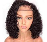 Peluca Europa Y Estados Unidos Negro Volumen Corto 13X6 Encaje Frontal Peluca Para Persona Real Se Puede Teñir Peluca Femenina Suave Tejida A Mano 130% Densidad 6-14 Pulgadas (Tamaño: 14") (14)