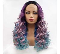 Peluca Europea Y Pelucas Encaje Frontal Femenino Fibra Química Color Encaje Cubierta De Cabeza De Rollo Pequeño