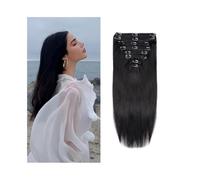 peluca Extensiones de cabello con clip, humano real, extensiones Remy liso, 8 piezas 18 clips Para adelgazar el cabello(18inches,240g)