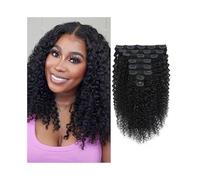 peluca Extensiones de cabello humano rizado con clip, cabeza completa, brasileño, Remy, 8 unidades 20 clips Para adelgazar el cabello(24inches)