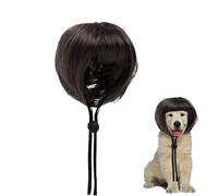 Peluca falsa para mascotas - 60 G de pelo con flequillo, accesorio de traje suave y ligero, suave y cómodo de peluche para sombrero de pelo | Halloween Cell