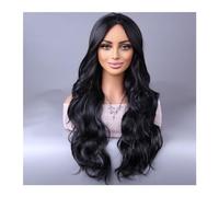 Peluca femenina 28 pulgadas Europa y Estados Unidos Nueva sección media Peluca de pelo largo y rizado Cosplay Cabello humano(BBW111-8)