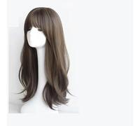 Peluca Femenina Diadema Completa Pelo Largo Ondas Grandes Temperamento Natural Ligeramente Rizado Pelo Largo Y Rizado Marrón Frío
