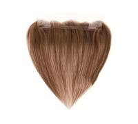 Peluca Frontal De Cabello Humano Con Línea De Encaje De 13 × 2 Pulgadas Con Extensión De Pelos De Hilo De Pescar Ajustable, Parche Invisible For La Frente De 14 Pulgadas(Medium Brown)