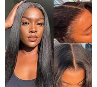 Peluca Frontal De Encaje HD, Pelucas De Cabello Humano Liso De 32 Y 34 Pulgadas, Pelucas Con Malla Frontal Transparente 13X4/13X6, Pelucas Con Cierre De Encaje HD 5X5