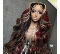 Peluca frontal de encaje Pelucas sintéticas para mujeres pre depiladas con pelo de bebé Body Wave Pelucas frontales de encaje rubias 180% densidad