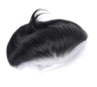 Peluca frontal de piel sintética for hombre, peluquín for la frente, línea capilar natural, cabello humano Suave y Transpirable(#1A,2x6 inches)