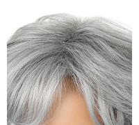 Peluca Gris Plateada Para Mujer, Peluca Corta Ondulada Y Rizada Con Flequillo, Cabello Sintético De 30 Cm Para Uso Diario En Fiestas.