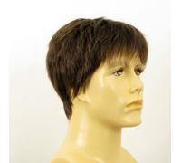 Peluca hombre cabello 100% natural marrón con pelo blanco KEVIN 6SPW