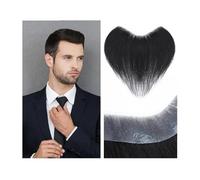 Peluca Hombre Parche invisible for el cabello fino en forma de V, postizo de cabello humano natural for hombres Peluquín para hombre(4x16cm)