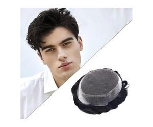 Peluca Hombre Peluca de cabello humano for hombres, encaje suizo australiano, línea de cabello natural, piel de PU y encaje, prótesis capilar for hombres, sistema de peluca for hombres Protesis Capila