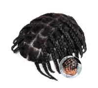 Peluca Hombre Sistema de peluquín de cabello humano for hombre con trenzas de ganchillo, 0,1-0,12 mm, inyección de piel. Peluquín para hombre