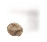 Peluca Hombre Sistema de peluquín de cabello humano for hombre, rubio ceniza, n.° 18, 8 x 10, monofilamento con base de PU y encaje, prótesis for hombre Peluquín para hombre