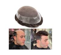 Peluca Hombre Sistema de reemplazo de cabello humano duradero con base australiana de encaje francés y PU alrededor for hombres. Peluquín para hombre(6x9)