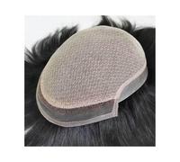 Peluca Hombre Tupé de encaje frontal for hombres, cabello humano, base de seda, piezas de cabello, encaje de diamante con piel fina de PU alrededor del sistema capilar Peluquín para hombre(8x10)