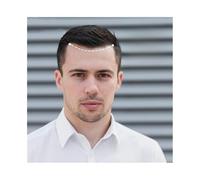 Peluca Hombre Tupé de línea capilar for hombres, forma de V, cabello humano, línea capilar frontal, parche capilar transparente de piel fina Peluquín para hombre(1B Off Black,Size-5x16cm)