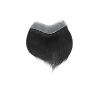 Peluca Hombres Hairline Toupee Cabello humano Forma de V Invisible Frontal Hairpiece(18cmx4cm)