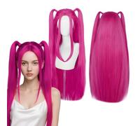 Peluca Kpop 'Demon Slayers', Peluca de Anime para Cosplay. Perfecta para fiestas, uso diario, festivales y Halloween. Ideal para televisión, cine y cosplay de videojuegos. (Red long style)