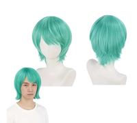 Peluca Kpop 'Demon Slayers', Peluca de Anime para Cosplay. Perfecta para fiestas, uso diario, festivales y Halloween. Ideal para televisión, cine y cosplay de videojuegos. (Green male short)