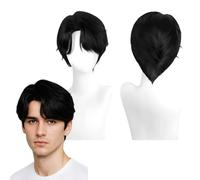 Peluca Kpop 'Demon Slayers', Peluca de Anime para Cosplay. Perfecta para fiestas, uso diario, festivales y Halloween. Ideal para televisión, cine y cosplay de videojuegos. (Black male short)