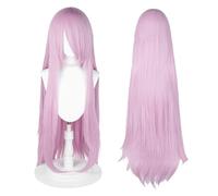 Peluca larga 100 cm, cosplay de anime universal, perfecta para fiestas, uso diario, festivales y Halloween, ideal para TV, cine y cosplay de juegos (Rosa pastel)
