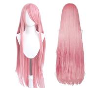 Peluca larga 100 cm, cosplay de anime universal, perfecta para fiestas, uso diario, festivales y Halloween, ideal para TV, cine y cosplay de juegos (Rosa)