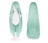 Peluca larga 100 cm, cosplay de anime universal, perfecta para fiestas, uso diario, festivales y Halloween, ideal para TV, cine y cosplay de juegos (Verde pastel)