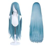 Peluca larga 100 cm, cosplay de anime universal, perfecta para fiestas, uso diario, festivales y Halloween, ideal para TV, cine y cosplay de juegos (Turquesa)