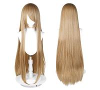 Peluca larga 100 cm, cosplay de anime universal, perfecta para fiestas, uso diario, festivales y Halloween, ideal para TV, cine y cosplay de juegos (Marrón claro)