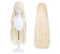 Peluca larga 100 cm, cosplay de anime universal, perfecta para fiestas, uso diario, festivales y Halloween, ideal para TV, cine y cosplay de juegos (Rubio claro)