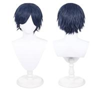 Peluca larga de 30cm, peluca universal para disfraz de anime y cosplay, perfecta para fiestas, uso diario, festivales y Halloween (Azul medianoche)