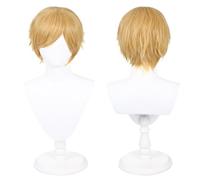 Peluca larga de 30cm, peluca universal para disfraz de anime y cosplay, perfecta para fiestas, uso diario, festivales y Halloween (Rubio dorado)