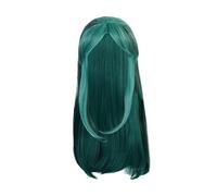Peluca larga de 60 cm Peluca larga verde de seda de alta temperatura Pelucas Rizadas Pelo Natural (Light blue, One Size)