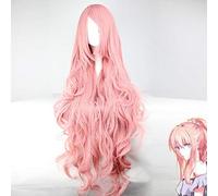Peluca larga de Vocaloid Megurine Luka, disfraz de Cosplay para mujer, pelucas de pelo sintético resistentes al calor + gorro de peluca rizado