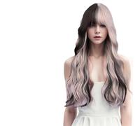 Peluca larga gris plateada, larga rizada, fibra sintética resistente al calor, cabello natural de mujer para uso diario.