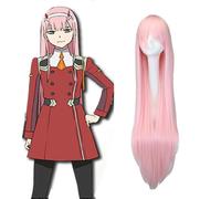 Peluca larga, lisa y rosa de In The Franxx 02 para cosplay, inspirada en la heroína del equipo nacional
